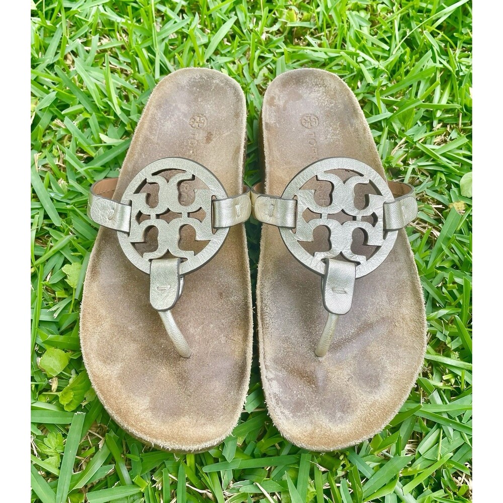 Tory Burch Women’s Miller Cloud Sandals Size 6.5 Spark Gold